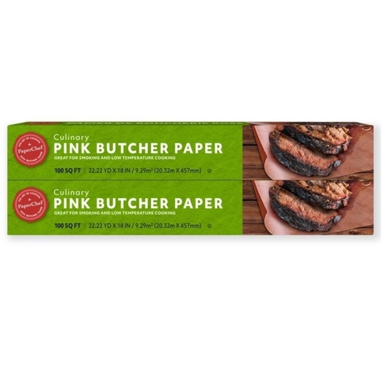 Paperchef 18" Culinary Pink Butcher Paper, 2 x 100 Square Foot Rolls